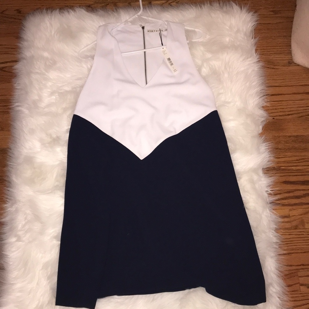 Alice and Olivia navy and white dress (maya dress)